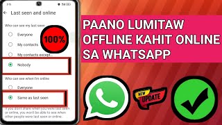 Paano lumabas offline sa WhatsApp Android Phone 2024 Magsubscribe sa aking channel 🙏🙏🙏 [upl. by Ylloj]