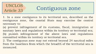 Law of the Sea Convention Article 33 Contiguous zone [upl. by Oremoh]