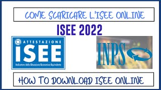 COME SCARICARE E STAMPARE LISEE 2022 DAL SITO INPS  Download 2022 isee from the INPS website [upl. by Notsej]