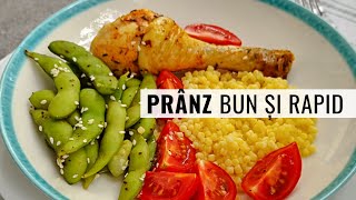 Prânz bun și rapid cu pulpe de pui cușcuș și edamame shorts [upl. by Nayrda302]