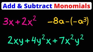 Adding amp Subtracting Monomials  Eat Pi [upl. by Pacien342]