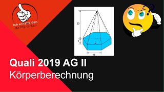 Mathe Quali Bayern 2019 Teil B Aufgabengruppe II Aufgabe 2 Volumenberechnung [upl. by Odlanyer]