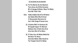 Te Tia Reirei ae Ko raoiroi  Agape Singers [upl. by Sari396]