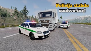 PRAŠOME SUSTOTI POLICIJA STABDO SUNKVEŽIMĮ  BeamNGdrive [upl. by Stricklan345]