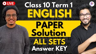 Class 10 English Term 1 Live Paper Solving  Full Answer Key for English Term 1 [upl. by Ocsecnarf]