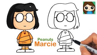 How to Draw Marcie  Peanuts [upl. by Lednik]