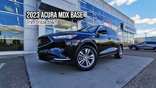 2023 Acura MDX Base  TRIM BREAKDOWN  West Side Acura in Edmonton Alberta [upl. by Farrar]