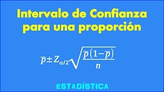 Intervalo de confianza para la proporción de la población [upl. by Favianus]