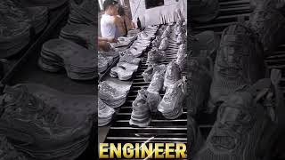 Shoes 👞 Assembly in Factory shortsvideo autotools manufacturingprocess [upl. by Airotna45]