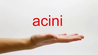 How to Pronounce acini  American English [upl. by Dodi]