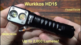 Wurkkos HD15 Headlamp Angle Flashlight Kit Review Samsung LH351D Lumunis SST20 2000 Lumens [upl. by Guthrie909]