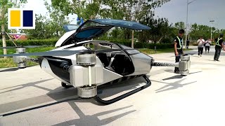 Experimental electric flying car takes to the air for test run in northern China [upl. by Lyndsey500]