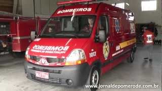 Nova ambulância dos Bombeiros  Reportagem Jornal de Pomerode [upl. by Vinia]