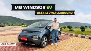 New MG Windsor EV Detailed Walkaround  Car Quest [upl. by Enaej]