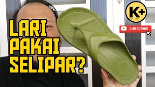 Berlari Pakai Selipar  Review Running Sandal BampM Caiman  YSandal Barefoot [upl. by Yrrehs829]