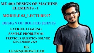 ME 401 DESIGN OF MACHINE ELEMENTS  IMODULE 3LECTURE 7 [upl. by Ynnep]