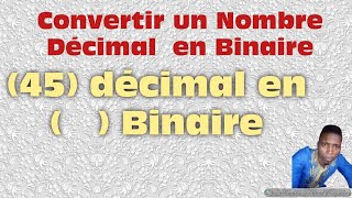 Conversion dun nombre décimal en binaire conversion décimal binaire indiamaroo movies [upl. by Atnwahs181]