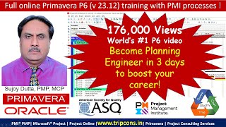 Primavera P6 Full Live Online Professional Expert Training WhatsApp 919891793226 Sujoy Dutta [upl. by Nodnarbal656]