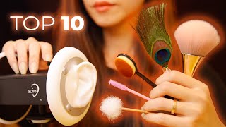 ASMR Top 10 Brain Melting 3Dio Triggers No Talking [upl. by Gorga]