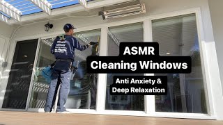 Gentle ASMR Window Cleaning No Talking  AntiAnxiety amp Deep Relaxation  Soothing Cleaning Sounds [upl. by Lleda]