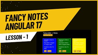 Angular 17 fancy notes application  Notes application using Localstorage angular 17 tutorial [upl. by Buff]