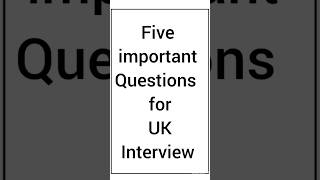 five important questions for uk interview  uk study visa  pre cas interview [upl. by Teloiv]