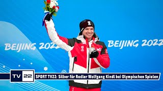 SPORT TV22 Tiroler Wolfgang Kindl holt Silber im Rodeln bei den Olympischen Spielen in Peking 2022 [upl. by Nebuer581]