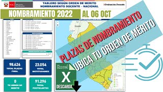 ✅🟢UBICA TÚ ORDEN DE MERITO Y LA CANTIDAD DE PLAZAS PARA NOMBRAMIENTO DOCENTE 2022 CON POWER BI [upl. by Rora]