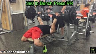 380 lb Bench Press PR Mike Rosa 20 years old 186 lbs [upl. by Roleat176]