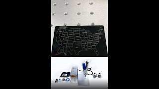 30w 50w Fiber Laser Marking Machine Engraving USA Map on Aluminium  GU Eagle Laser [upl. by Okika]