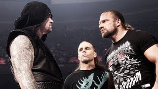 Undertaker Triple H and Shawn Michaels faceoff prior to WrestleMania Raw March 19 2012 [upl. by Naoma]