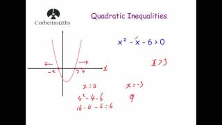 Quadratic Inequalities  Corbettmaths [upl. by Clarke]