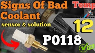 Symptoms Of Bad Coolant Temperature Sensor  Common Signs Of Bad Coolant Temperature Sensor P0118 [upl. by Eibba]