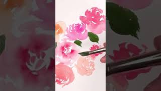 EASY watercolor Roses for beginners watercolorpainting watercolorforbeginners [upl. by Nnayllek985]