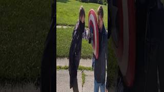 LiveAction Recreating Winter Soldier Highway fight Blooper 2 shorts captainamerica wintersoldier [upl. by Naitirb734]