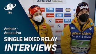 World Cup 2324 AntholzAnterselva Single Mixed Relay Interviews [upl. by Donata]