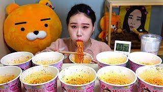 SUB 도전먹방 까르보불닭볶음면 10컵 Challenge Mukbang eating show [upl. by Entirb]