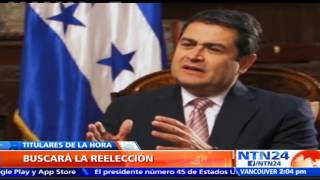 El presidente de Honduras anuncia que buscará la reelección en 2017 [upl. by Isabeau]