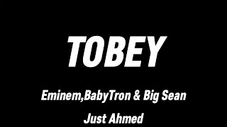 Eminem  Tobey Lyrics ft Big Sean amp Babytron Black Background [upl. by Rozanna]