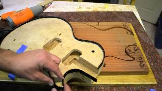 Inside the Luthiers Shop How to Binding a Les Paul custom Guitar with a Jig Template [upl. by Radford]