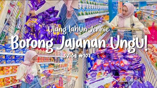 SVLOG 107 BORONG JAJAN WARNA UNGU  Belanja untuk Ulang Tahun Jennie  Seviq Febinita [upl. by Novyart]