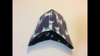 FLEECE HAT  DIY HAT  REVERSIBLE HAT  FLEECE HAT WITH EAR FLAPS SEWING TUTORIAL [upl. by Angelia]