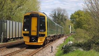 GWR class 158 158798 passes Dunbridge en route to Cardiff 20042024 [upl. by Cordeelia]