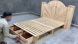 How To Build A Beautiful Single Bed Out Of Pallets For Your Child  Creative Woodworking Idea Design [upl. by Leah]