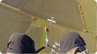 Very Close Call  Plane Just Misses Paragliders Line [upl. by Anilyx489]