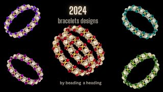 How to make a beaded bracelet with rondelle beads Gift idea for HER beadingtutorials [upl. by Ardeahp]