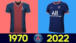 LÉvolution du Kit de Football du Paris SaintGermain 2022  Tous les Maillots de Football du PSG [upl. by Zashin]