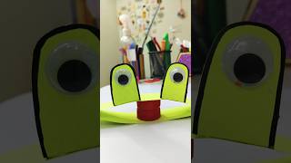 cute frog 🐸 using paper sheet and bottle capkids activity craft video amazingcraft diy shorts [upl. by Enayd11]