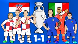 LAST MINUTE GOAL😲 Croatia vs Italy Zaccagni Modric Goals Highlights Euro 2024 [upl. by Netnilc]