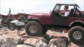 Jeep CJ7 Cummins 4BT on the 2010 All Breeds Jeep Show Obstacle Course [upl. by Odnala]